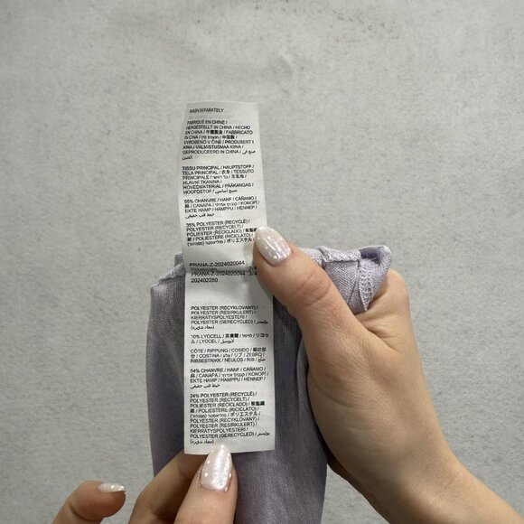 Prana Shirt Womens Large Light Purple Hemp Blend Lightweight Casual Tee Crewneck - Picture 7 of 9